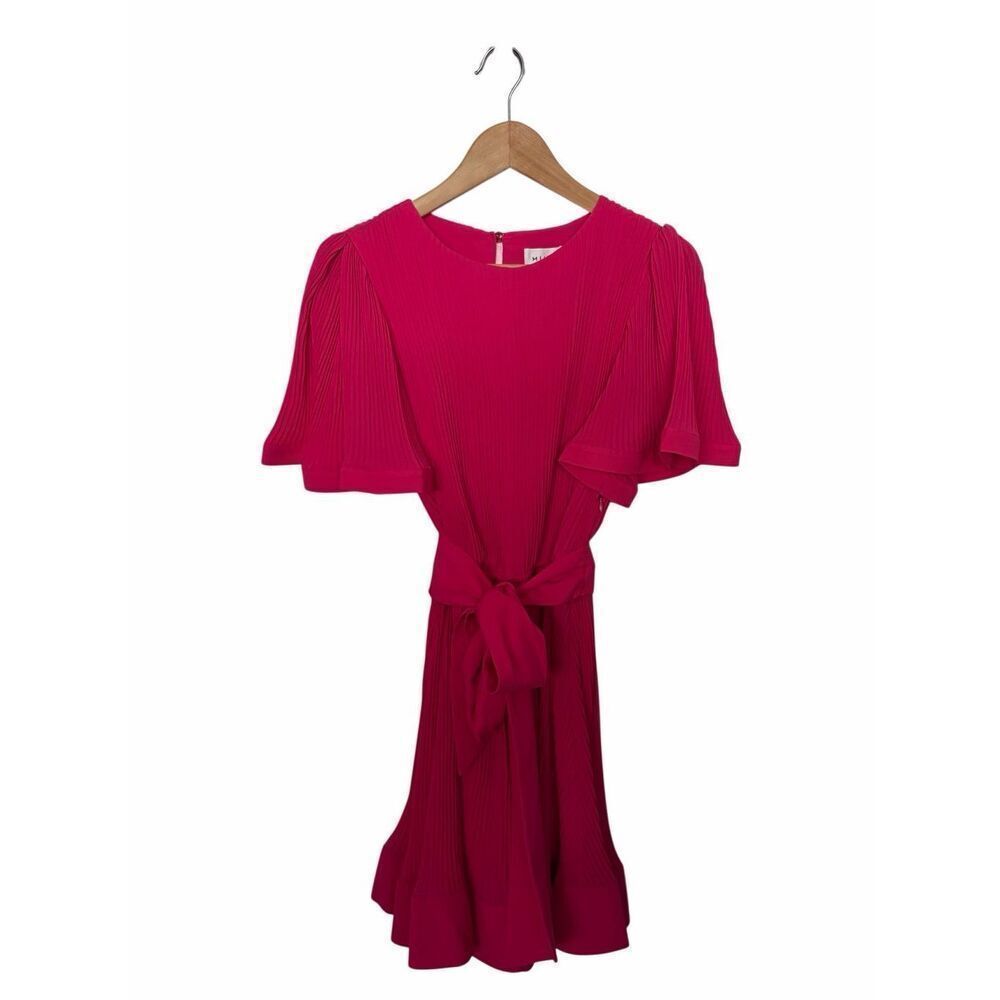 Milly Lumi Pleated Mini Dress Milly Pink Size 8 - Picture 4 of 12